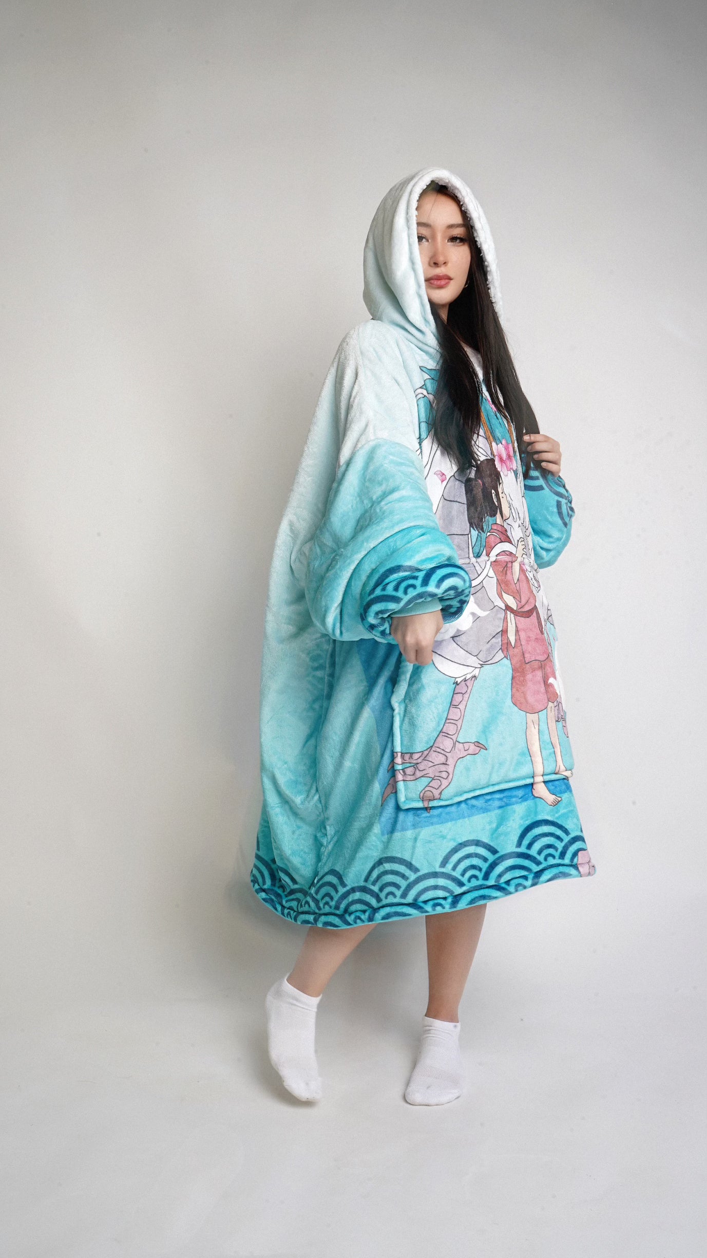 Sudadera con capucha Haku x Chihiro Blanket